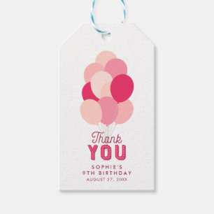 Pink Balloons Vielen Dank Geschenkanhänger