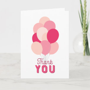 Pink Balloons Vielen Dank Karte