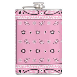 Pink Bandana Paisley Country Hip Hop Cowboy Flachmann