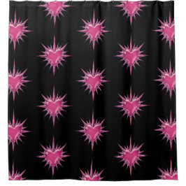 Pink Barbed Heart Cybersigilism Shower Curtain Duschvorhang