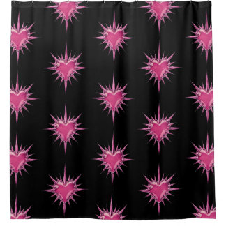 Pink Barbed Heart Cybersigilism Shower Curtain Duschvorhang