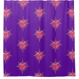 Pink Barbed Heart Cybersigilism Shower Curtain Duschvorhang