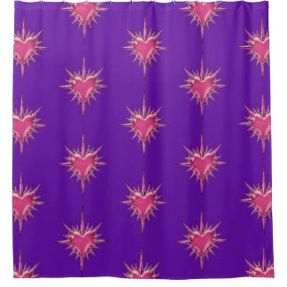 Pink Barbed Heart Cybersigilism Shower Curtain Duschvorhang