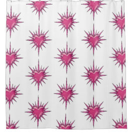 Pink Barbed Heart Cybersigilism Shower Curtain Duschvorhang
