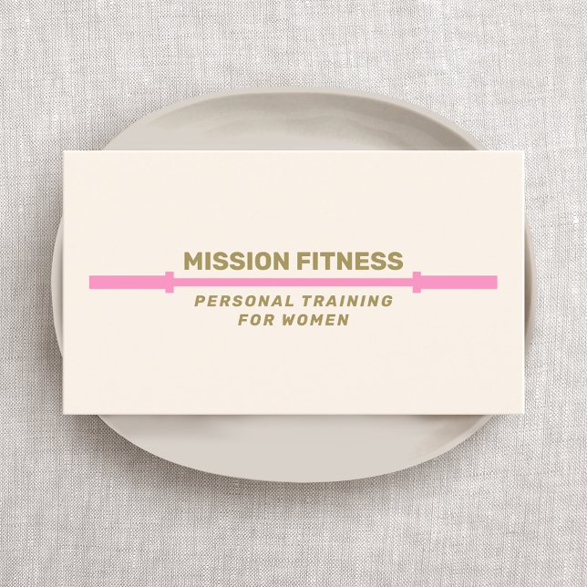 Pink Barbell Fitness Personal Trainer Business B Visitenkarte (Von Creator hochgeladen)