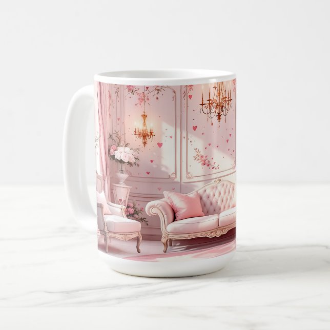 Pink Barock Kaffeetasse (Vorderseite Links)