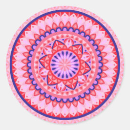 Pink BaseMandala Runder Aufkleber