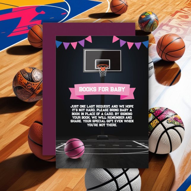Pink Basketball Baby Dusche Party Begleitkarte (Von Creator hochgeladen)