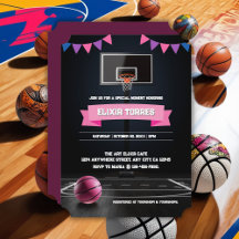Pink Basketball Baby Dusche Party