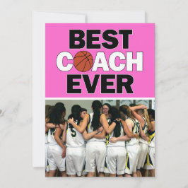 Pink Basketball Coach Bestes je individuelles Foto Dankeskarte