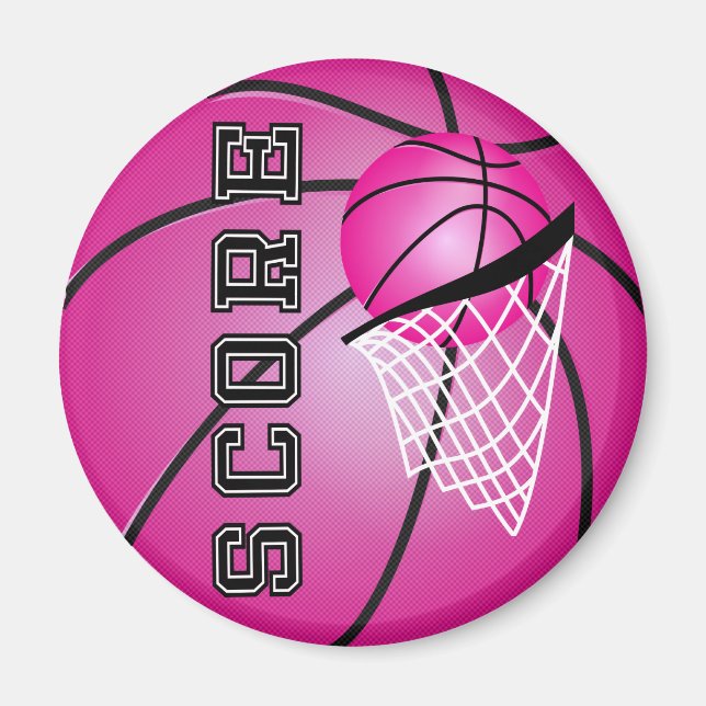 Pink Basketball Magnet (Vorne)