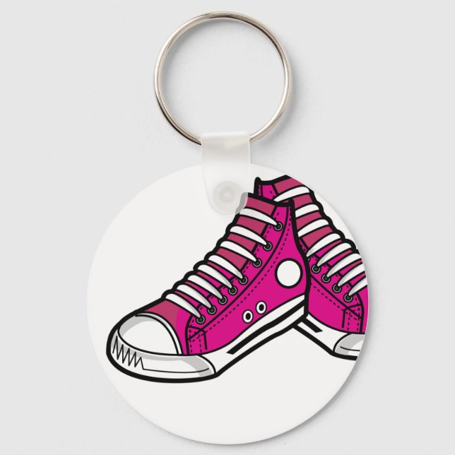 Pink Basketball Sneaker Schlüsselanhänger (Vorderseite)