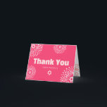 Pink Bat Mitzvah Sternexplosion Fettschrift Typ Co Dankeskarte<br><div class="desc">Vergewissern Sie sich, dass Ihr Lieblings-Bat Mitzvah ihre Wertschätzung für alle, die ihre Meilenstein-Veranstaltung unterstützt! Schicken Sie diese lustige, trendy, groovy, personalisiert gefaltet danke Karte! Retro heißen rosa und korallen Blume Sternexplosionen mit Sternen von David, sowie kühn modernen gelben heiß rosa Sans Serif Typografie, überlagern einen sauberen, weißen Hintergrund. Öffnen...</div>