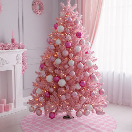 Pink Bauble Holiday Ornament Weihnachtsmuster Polyester Weihnachtsbaumdecke