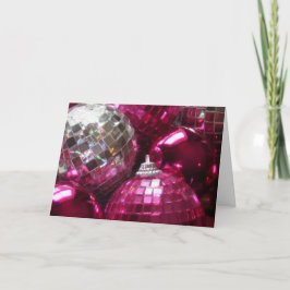 Pink Baubles "Frohe Weihnachten" Grüße Karte