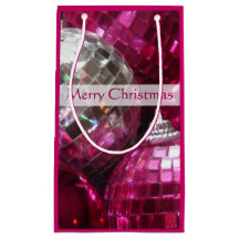 Pink Baubles Frohe Weihnachtsgeschenk Tasche klein