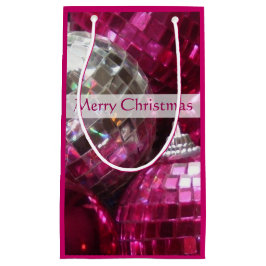 Pink Baubles Frohe Weihnachtsgeschenk Tasche klein Kleine Geschenktüte