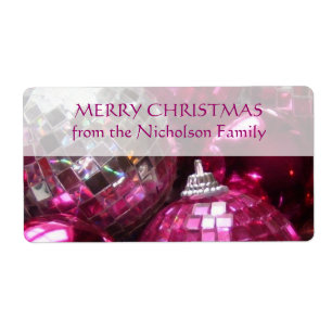 Pink Baubles Geschenketikett