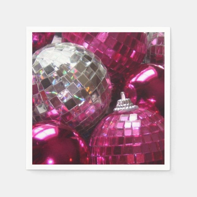 Pink Baubles Papier Servietten (Vorderseite)