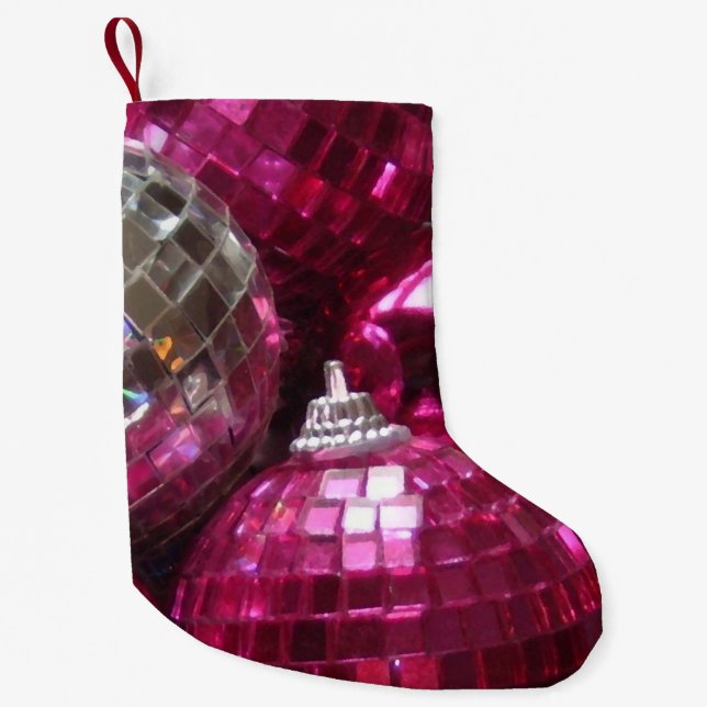 Pink Baubles Strumpf Kleiner Weihnachtsstrumpf (Vorderseite)