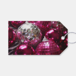 Pink Baubles Text Geschenketiketten Rosa Geschenkanhänger