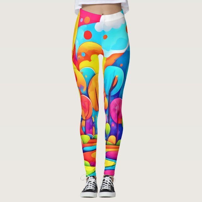 Pink Beach Night Sky Leggings (Vorderseite)
