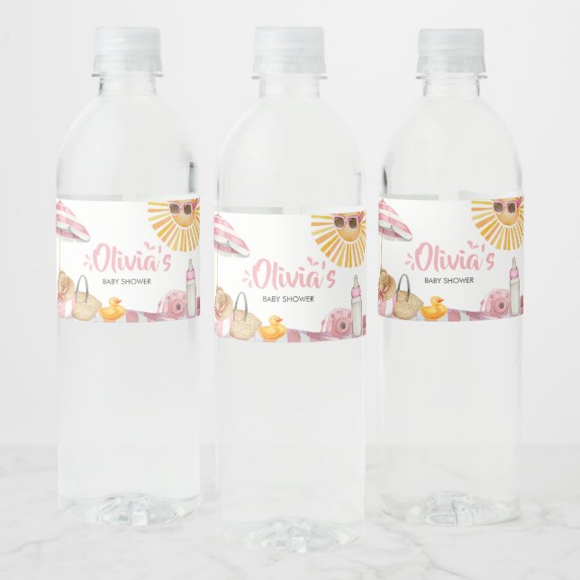 Pink Beach Summer Baby Dusche (Flaschen)