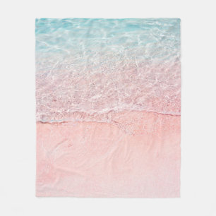 Pink Beach und Splash Wave Fleecedecke