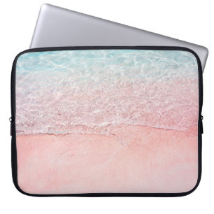 Pink Beach und Splash Wave Laptopschutzhülle