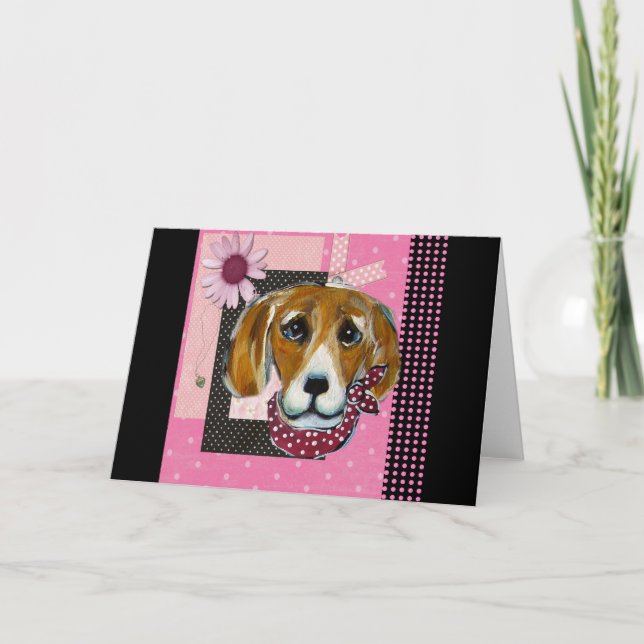 PINK BEAGLE FEIERTAGSKARTE (Vorderseite)
