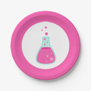 Pink Beaker Science Party Pappteller