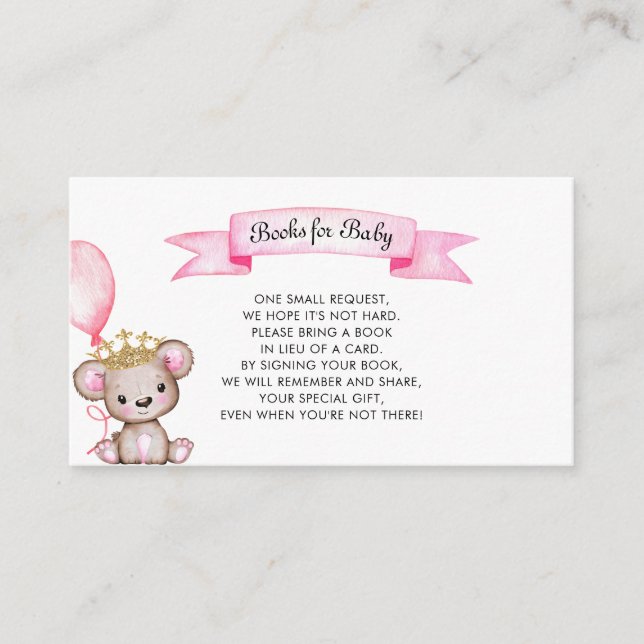 Pink Bear Baby Shooting Books for Baby Begleitkarte (Vorderseite)