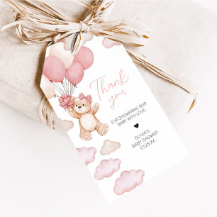 Pink Bear Ballon Bearly Wait Gaspedal Tags Geschenkanhänger