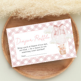 Pink Bear Bearly Wait Baby Shower Diaper Raffle Begleitkarte