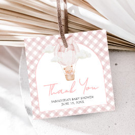 Pink Bear Bearly Wait Baby Shower Geschenkanhänger