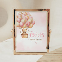 Pink Bear Hot Air Ballon Baby Dusche Favoriten