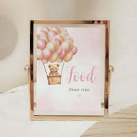 Pink Bear Hot Air Ballon Babydusche Nahrung