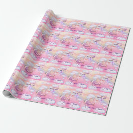 Pink Bear Pastel Airplane Balloon Geschenkpapier