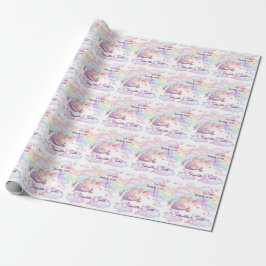 Pink Bear Pastel Airplane hearts Geschenkpapier