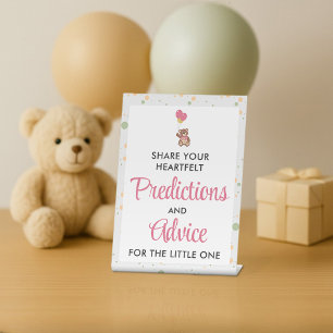 Pink Bear Thema Kinderdusche Vorhersage und Ratsch Sockelschild
