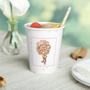 Pink Bearly Wait Baby Shooting Paper Cup Pappbecher