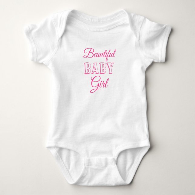 Pink Beautiful Baby Girl Baby Strampler (Vorderseite)