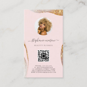 Pink Beauty Esthetician Social-Media-Unternehmen Telefonnummerkarte