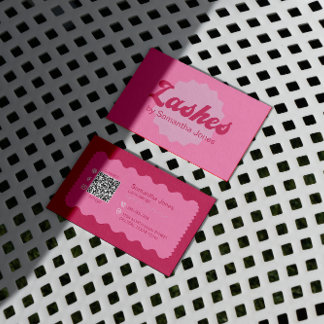 Pink Beauty Lashes QR Code Business Card Visitenkarte