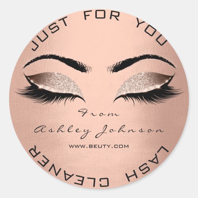 Pink Beauty Salon Glitzer Seidengoldverputzer Runder Aufkleber (Vorderseite)