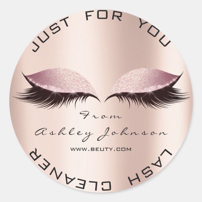 Pink Beauty Salon Glitzer WELLNESS-CENTER Gold Las Runder Aufkleber (Vorderseite)