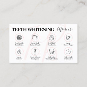 Pink Beauty Teeth Whitening Aftercare Tipps Visitenkarte
