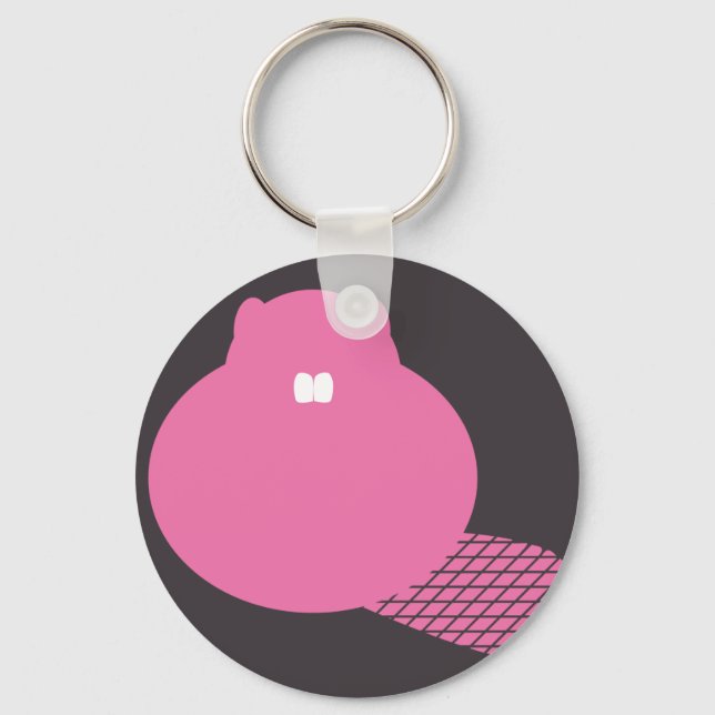 pink beaver keychain schlüsselanhänger (Vorderseite)