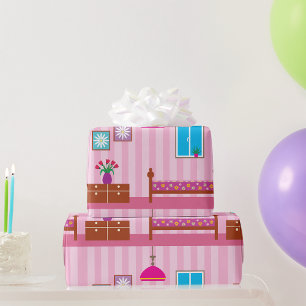 Pink Bedroom Wrapper Paper Geschenkpapier