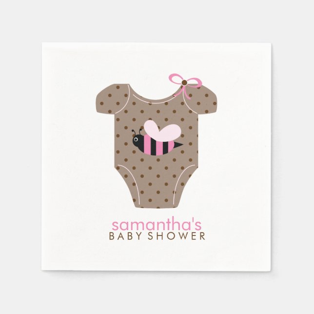 Pink Bee Outfit Girl Babydusche Serviette (Vorderseite)